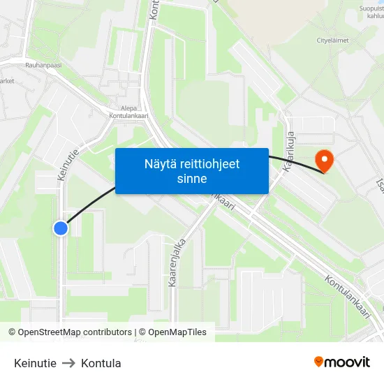 Keinutie to Kontula map