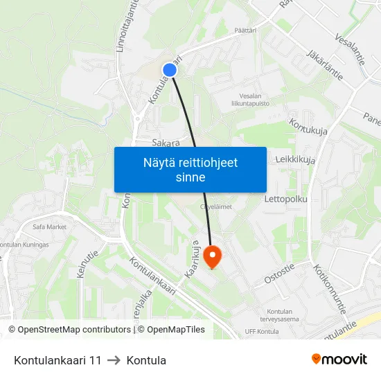 Kontulankaari 11 to Kontula map