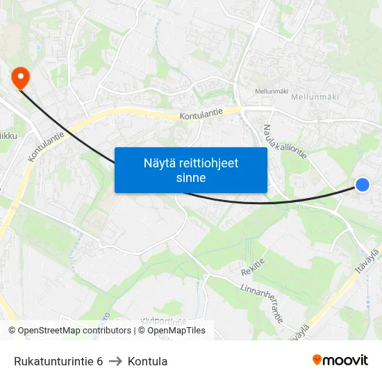Rukatunturintie 6 to Kontula map