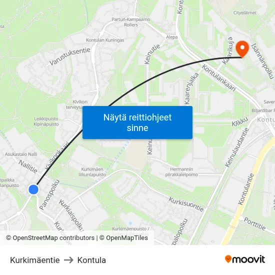 Kurkimäentie to Kontula map