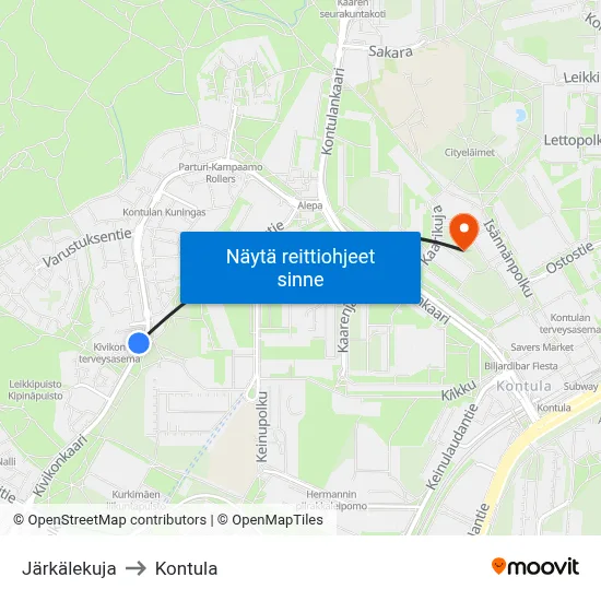 Järkälekuja to Kontula map