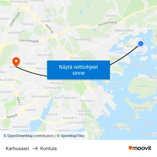 Karhusaari. to Kontula map