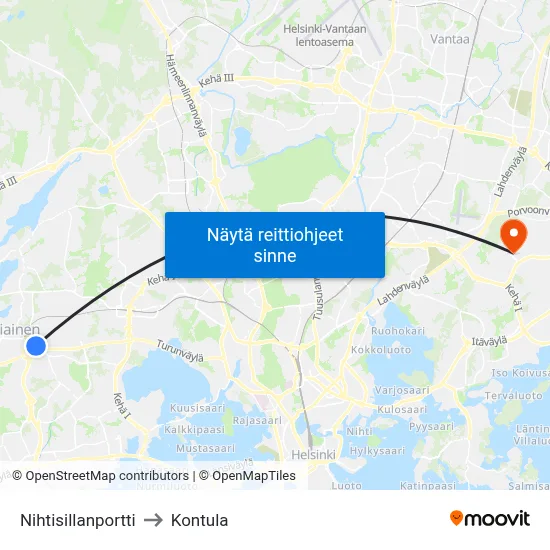 Nihtisillanportti to Kontula map