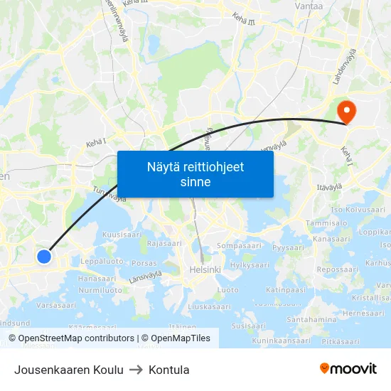 Jousenkaaren Koulu to Kontula map