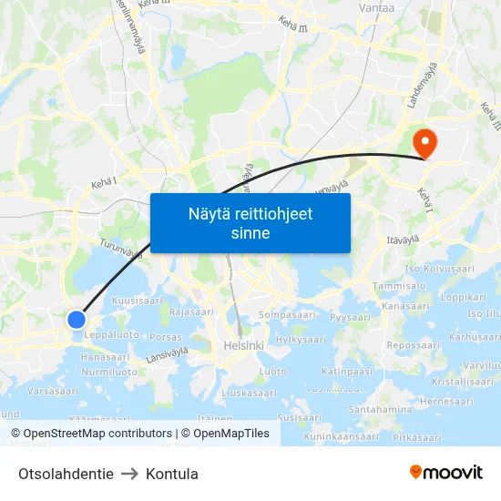 Otsolahdentie to Kontula map