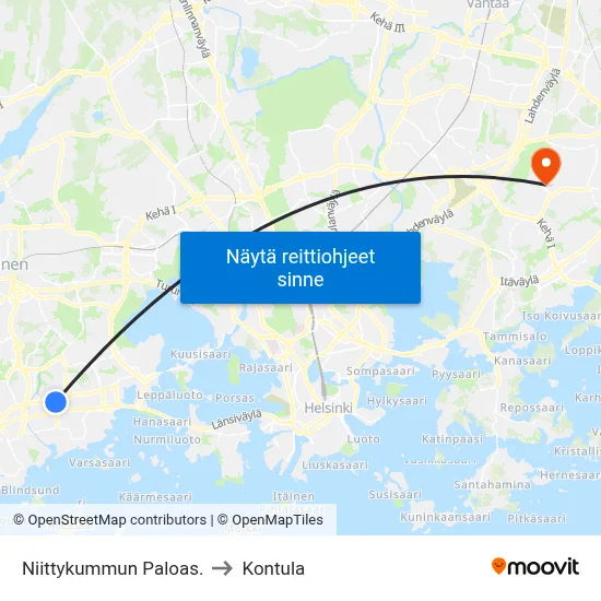 Niittykummun Paloas. to Kontula map