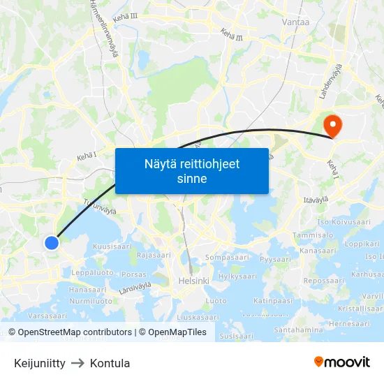Keijuniitty to Kontula map