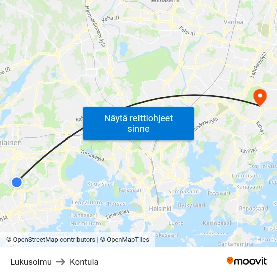 Lukusolmu to Kontula map