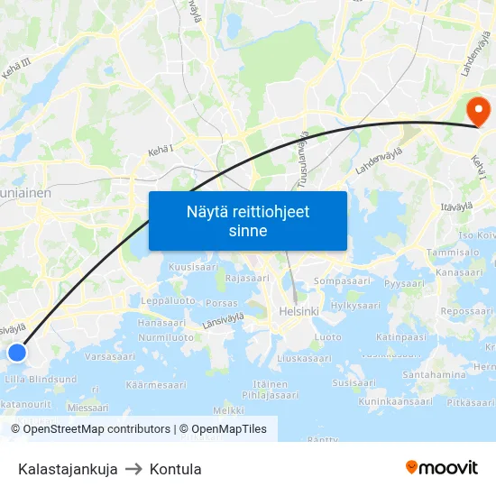 Kalastajankuja to Kontula map