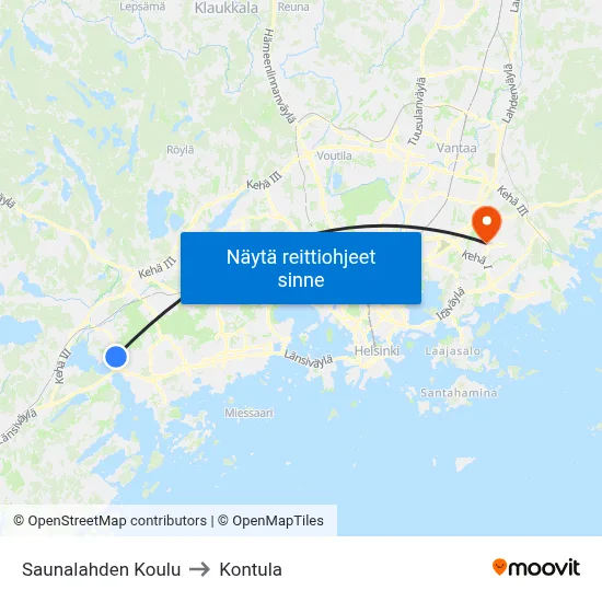 Saunalahden Koulu to Kontula map