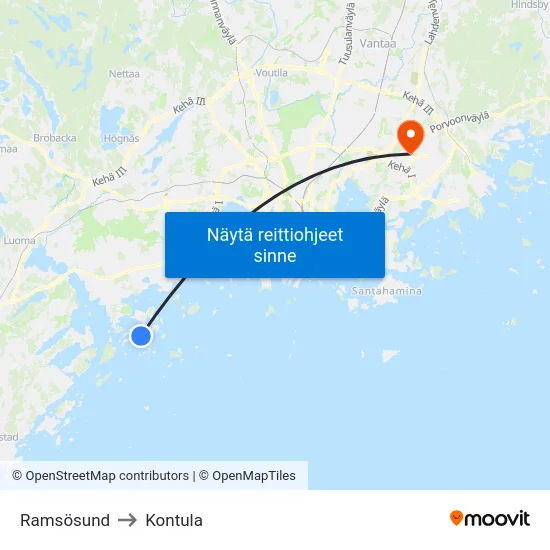 Ramsösund to Kontula map