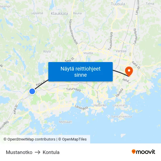 Mustanotko to Kontula map