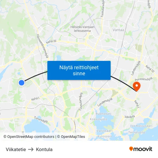 Viikatetie to Kontula map