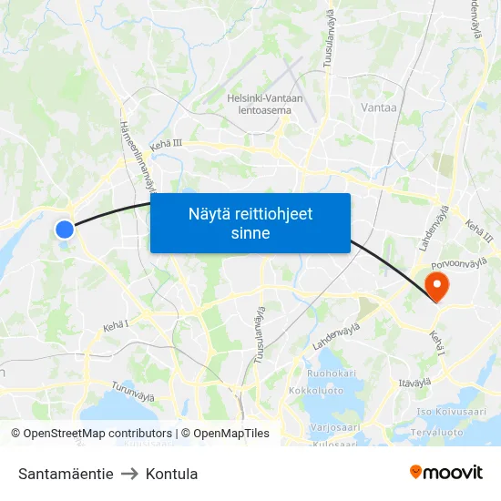 Santamäentie to Kontula map