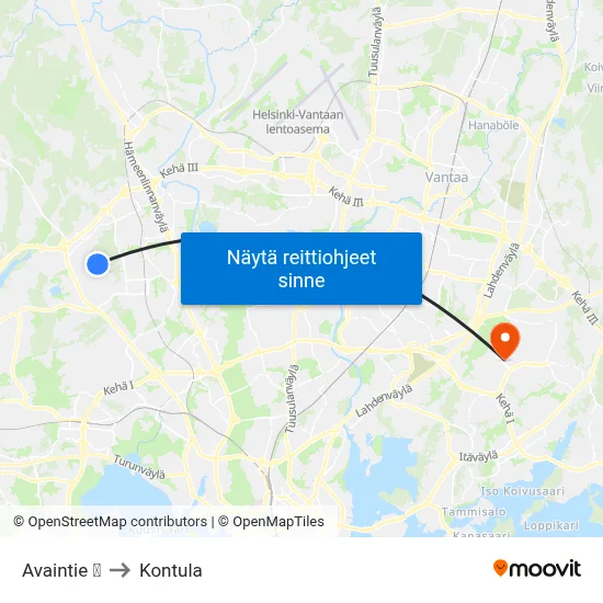 Avaintie | ⚽ to Kontula map