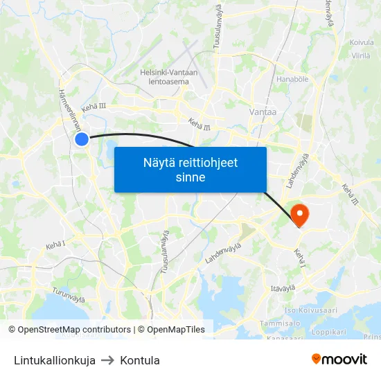 Lintukallionkuja to Kontula map