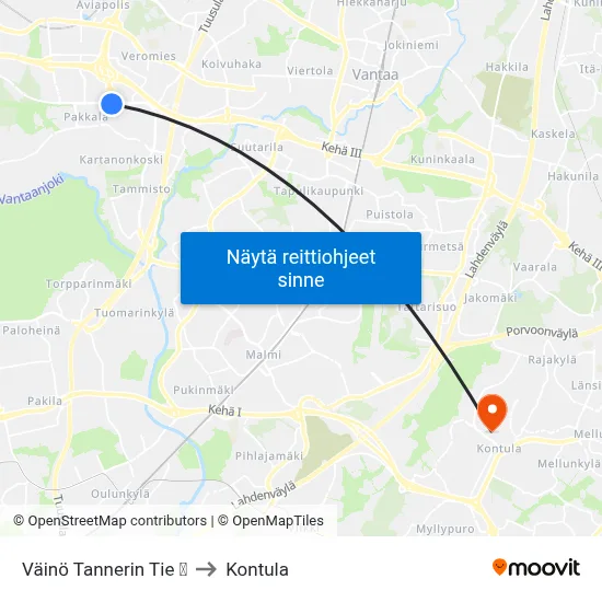 Väinö Tannerin Tie  🛍️ to Kontula map