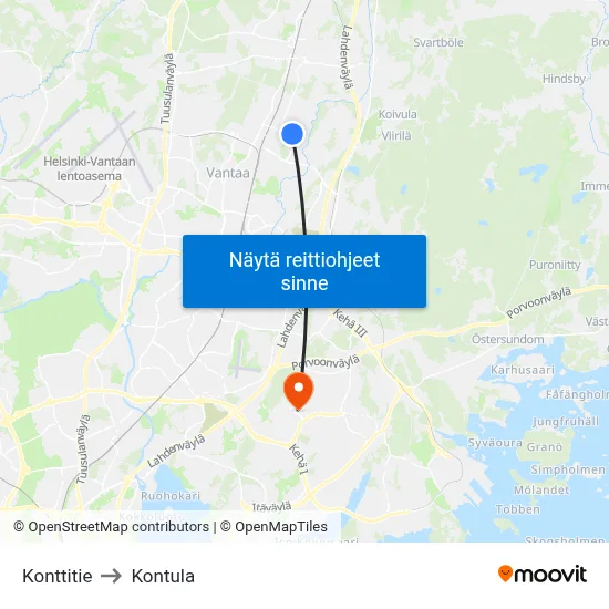 Konttitie to Kontula map