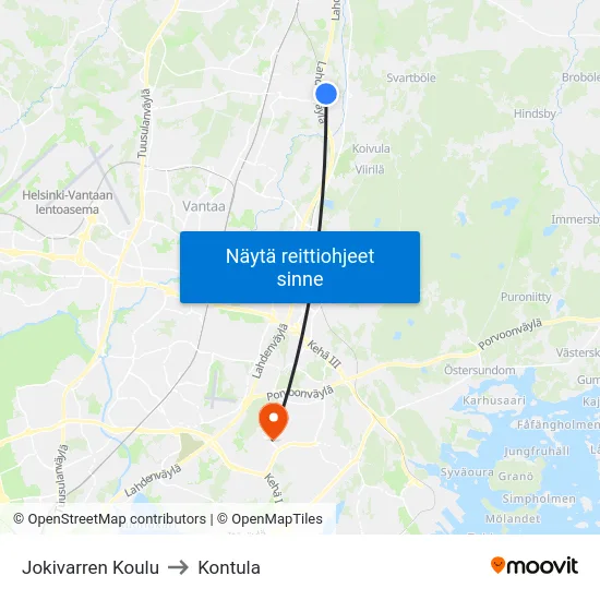 Jokivarren Koulu to Kontula map
