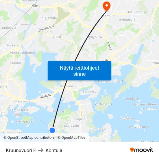 Kruunuvuori 🍽 to Kontula map