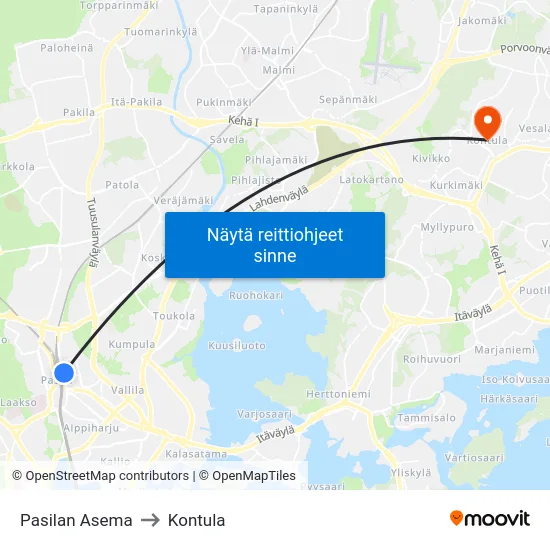 Pasilan Asema to Kontula map