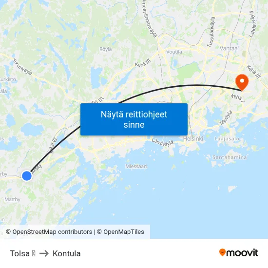 Tolsa 🚆 to Kontula map