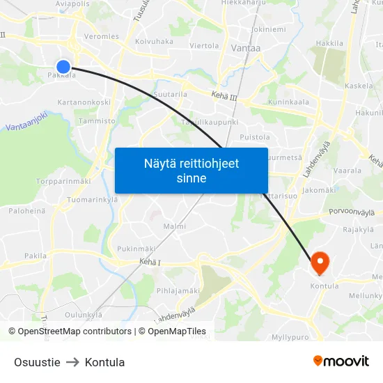 Osuustie to Kontula map