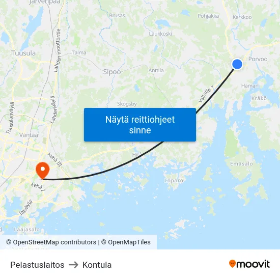 Pelastuslaitos to Kontula map