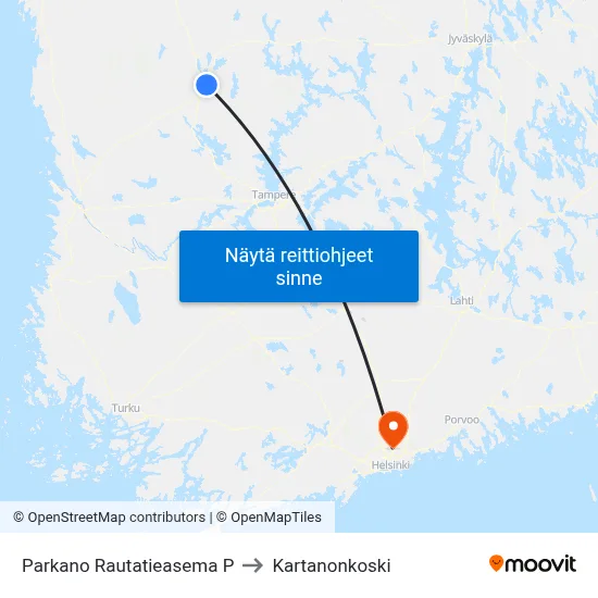 Parkano Rautatieasema P to Kartanonkoski map