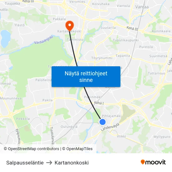 Salpausseläntie to Kartanonkoski map