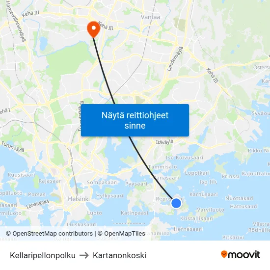 Kellaripellonpolku to Kartanonkoski map