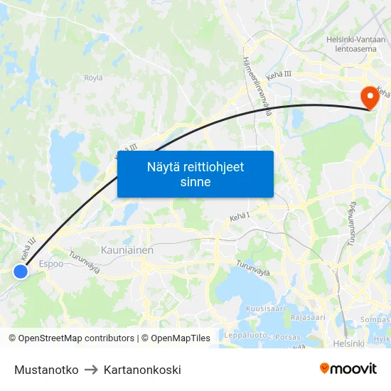 Mustanotko to Kartanonkoski map
