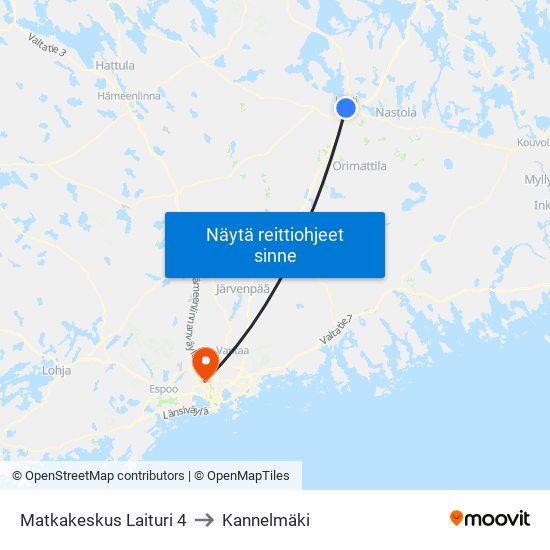 Matkakeskus Laituri 4 to Kannelmäki map