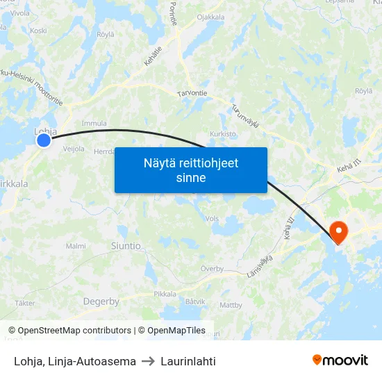 Lohja, Linja-Autoasema to Laurinlahti map