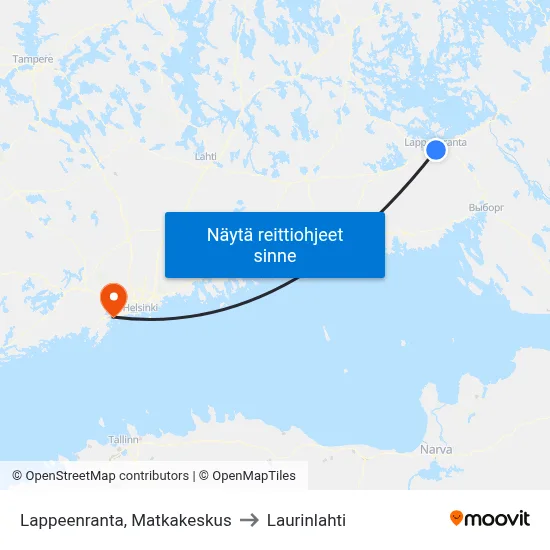 Lappeenranta, Matkakeskus to Laurinlahti map