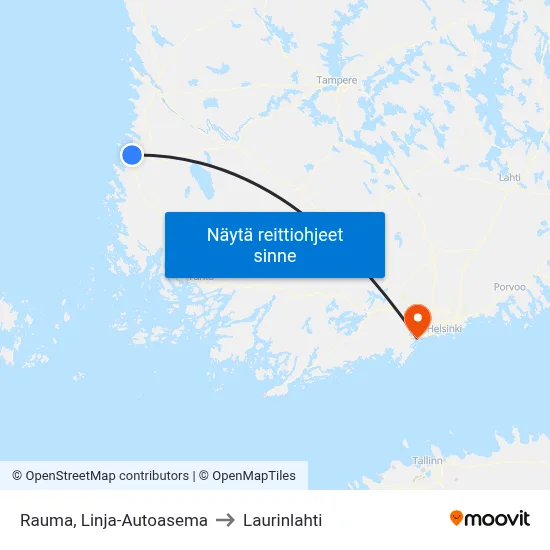 Rauma, Linja-Autoasema to Laurinlahti map