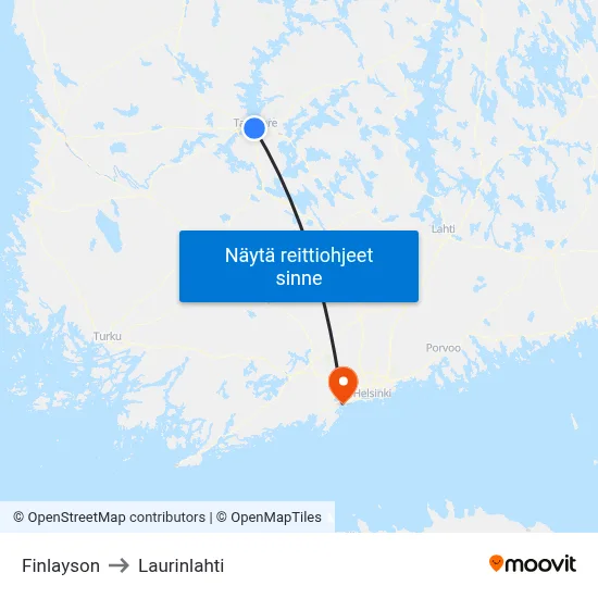 Finlayson to Laurinlahti map