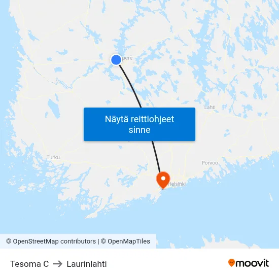 Tesoma C to Laurinlahti map