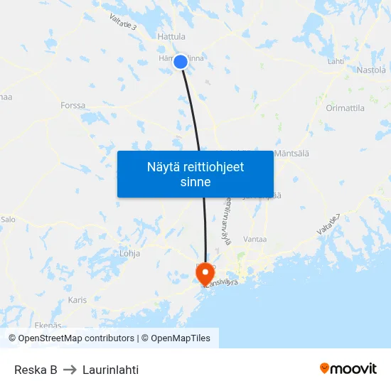 Reska B to Laurinlahti map