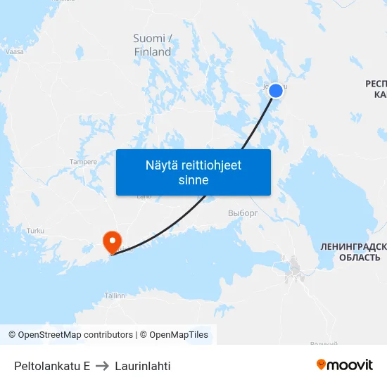Peltolankatu E to Laurinlahti map