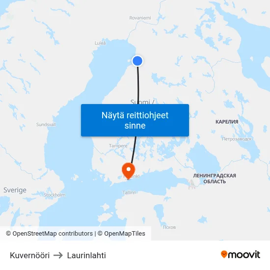 Kuvernööri to Laurinlahti map