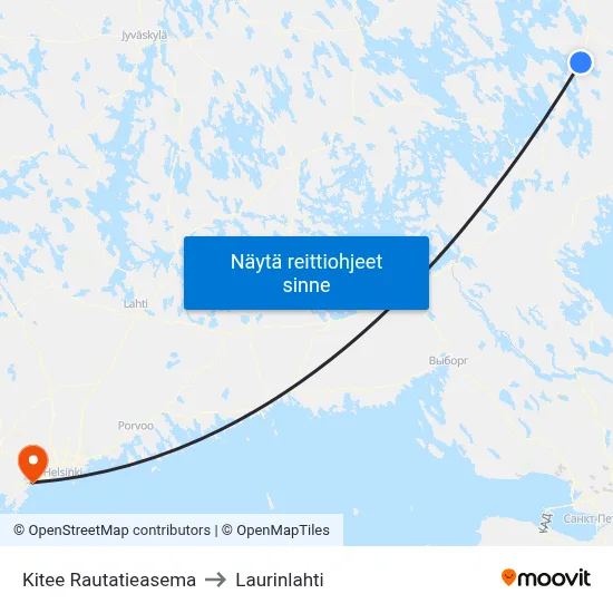 Kitee Rautatieasema to Laurinlahti map
