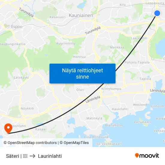 Säteri | 🏢🌳 to Laurinlahti map