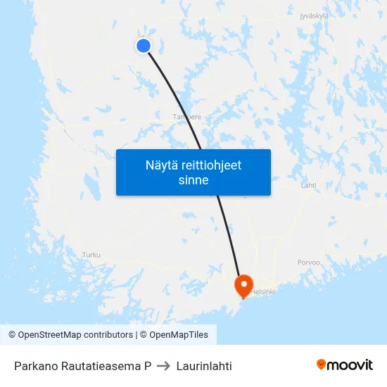 Parkano Rautatieasema P to Laurinlahti map