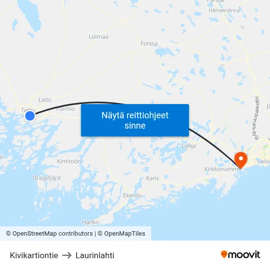 Kivikartiontie to Laurinlahti map