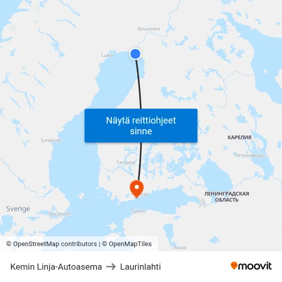 Kemin Linja-Autoasema to Laurinlahti map