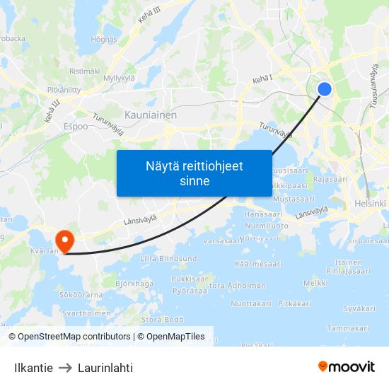 Ilkantie to Laurinlahti map