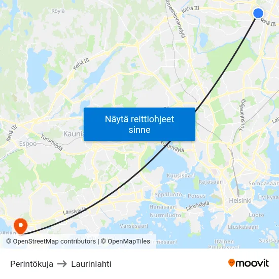 Perintökuja to Laurinlahti map
