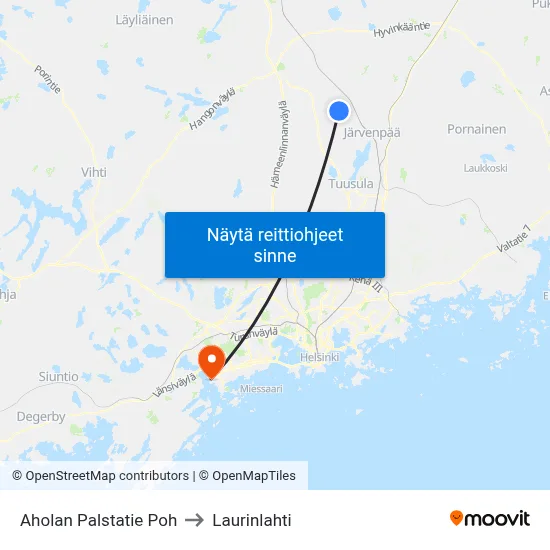 Aholan Palstatie Poh to Laurinlahti map