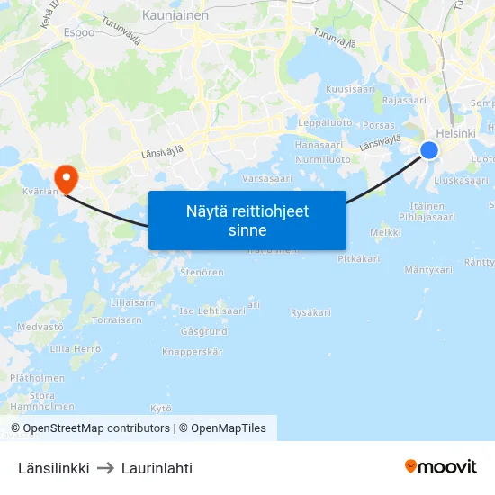 Länsilinkki to Laurinlahti map